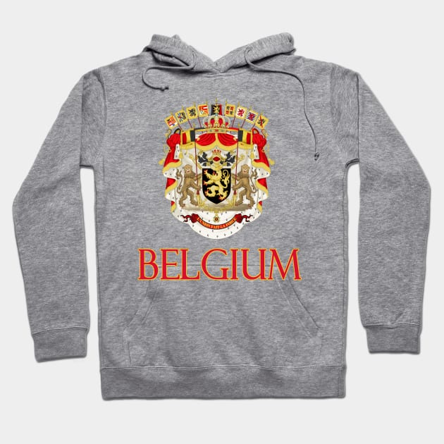 Belgium - Belgian Coat of Arms Design Hoodie by Naves